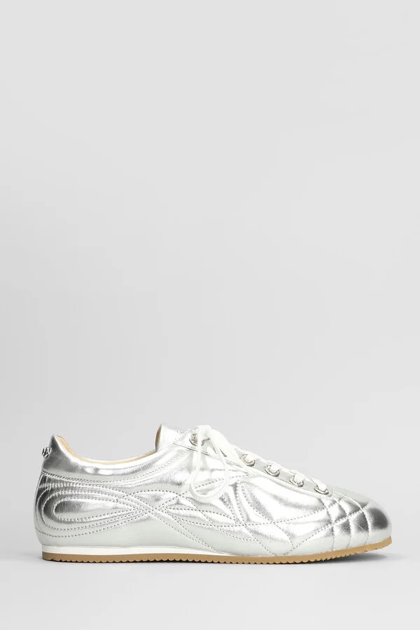 Sneakers In Silver Leather