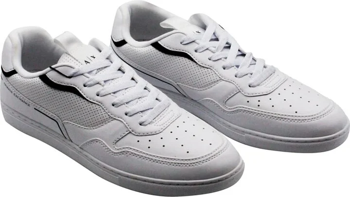 Sneakers In Soft Perforated Leather With Matching Sole And Lace Closure. Rear Logo - Image 2