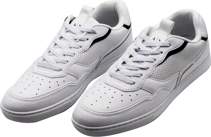 Sneakers In Soft Perforated Leather With Matching Sole And Lace Closure. Rear Logo