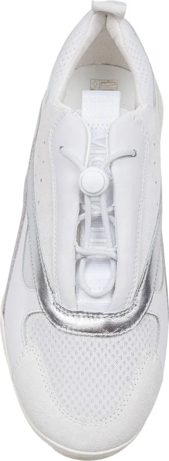 ' Sneakers In Split Leather And Leather Color White And Silver - Image 2