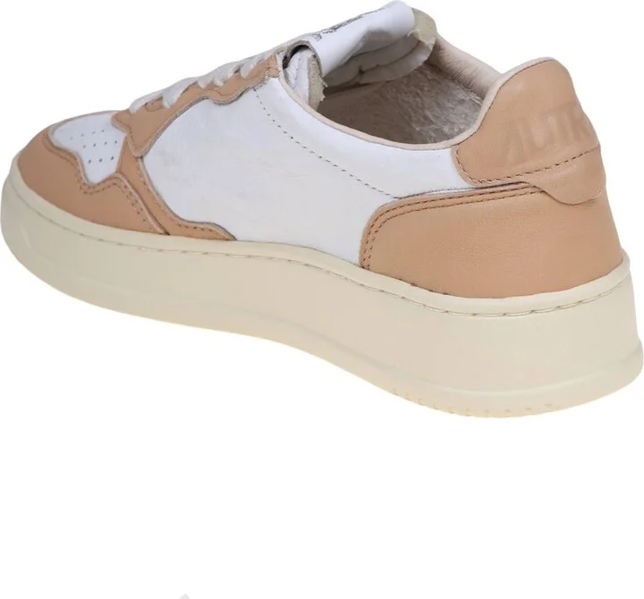 Sneakers In White And Caramel Leather - Image 3