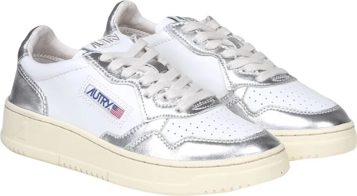 Sneakers In White And Silver Leather - Image 2