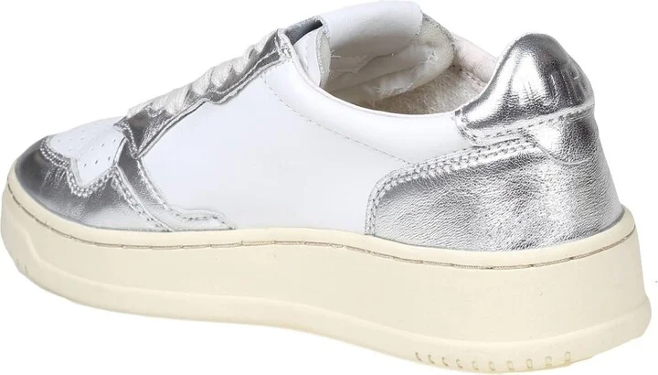 Sneakers In White And Silver Leather - Image 4