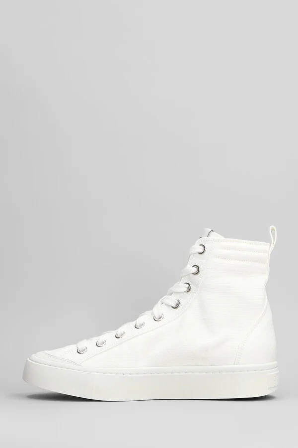 Sneakers In White Fabric - Image 3