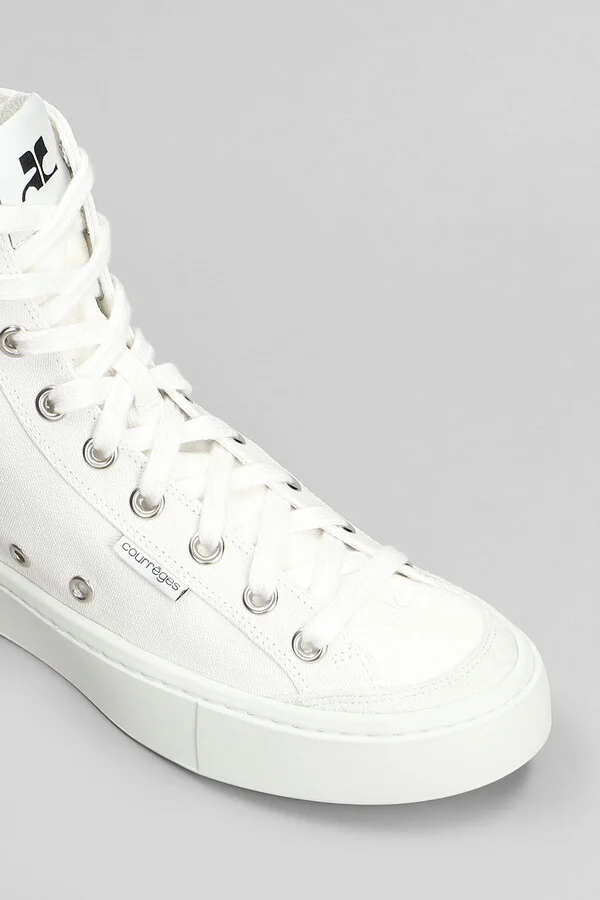 Sneakers In White Fabric - Image 5