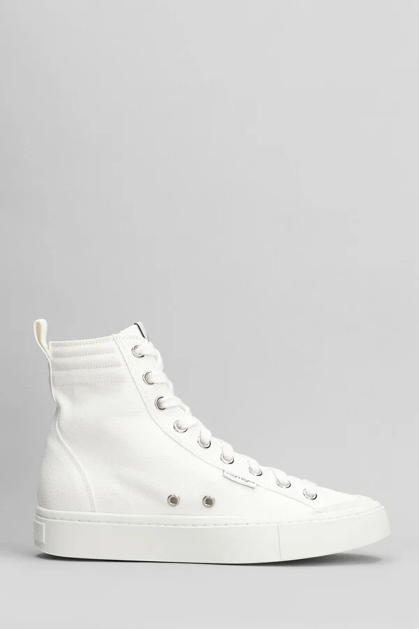 Sneakers In White Fabric