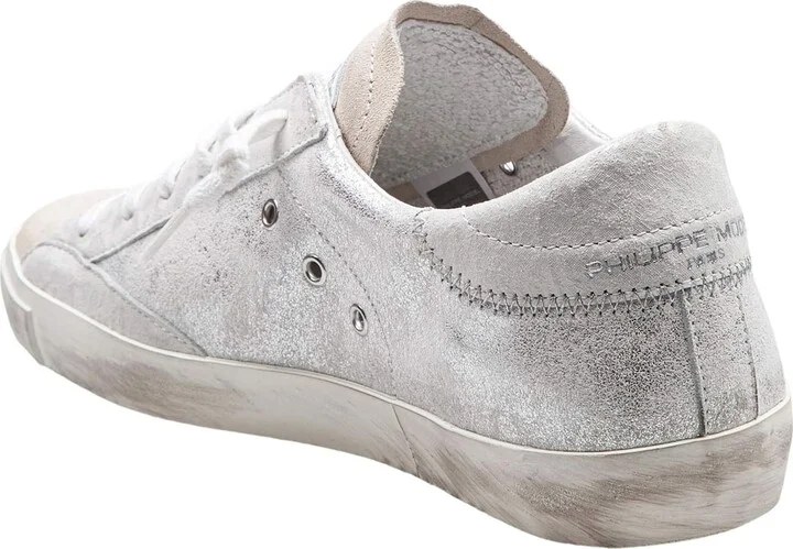 Sneakers Prsx Low In Laminated Leather Silver - Image 3