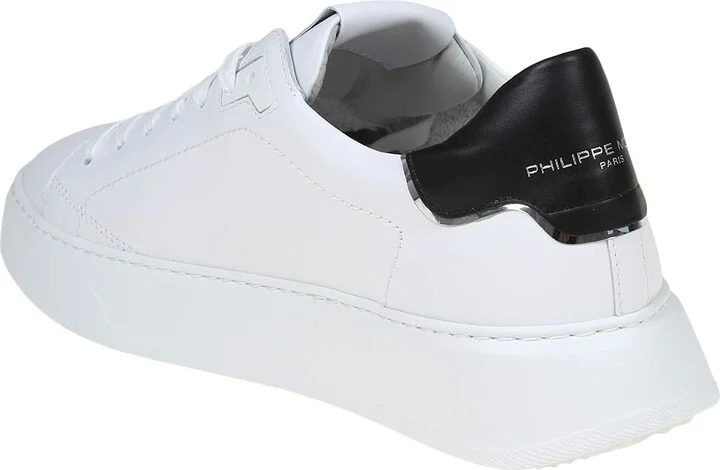 Sneakers Temple Low In Black And White Leather - Image 4