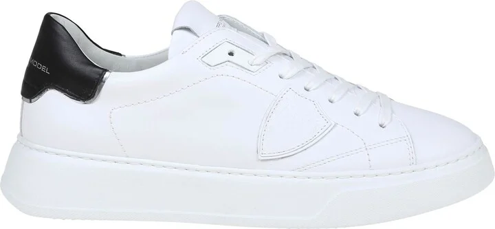 Sneakers Temple Low In Black And White Leather