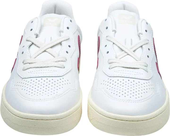 Sneakers V-10 In White And Marsala Leather - Image 2