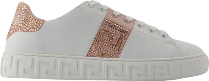 Sneakers - Versace - Cotton - White/Pink
