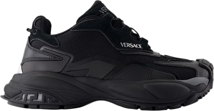 Sneakers - Versace - Leather - Black