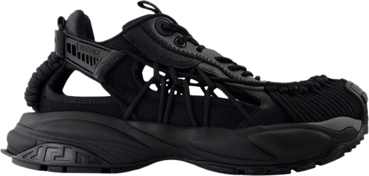 Sneakers - Versace - Leather - Black
