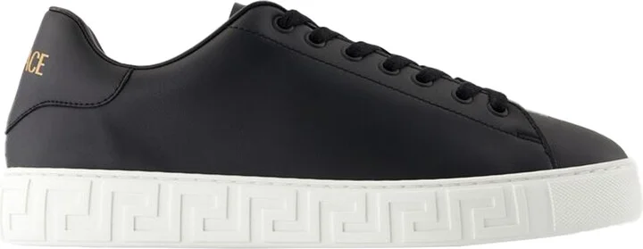 Sneakers - Versace - Leather - Black