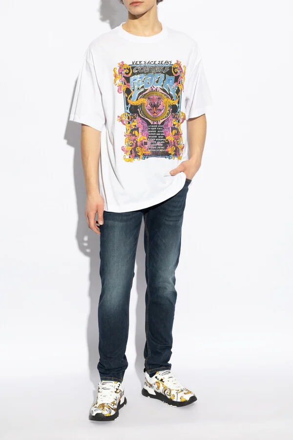 Sneakers With Barocco Print, , - White - Image 2