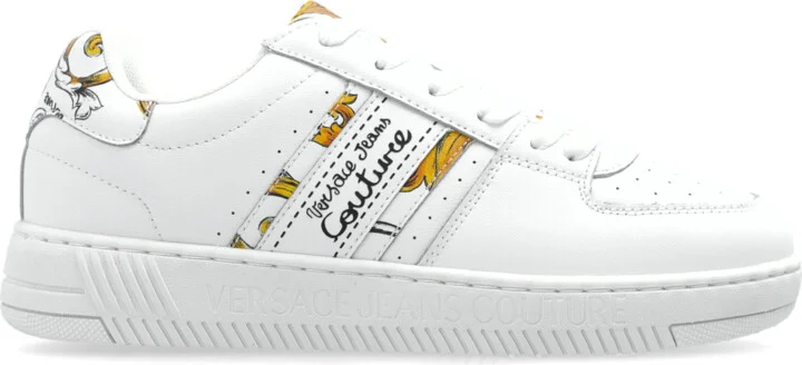 Sneakers With Barocco Print, , - White