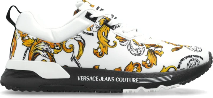 Sneakers With Barocco Print, , - White