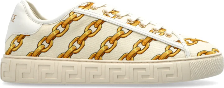 Sneakers With Print, , - Beige