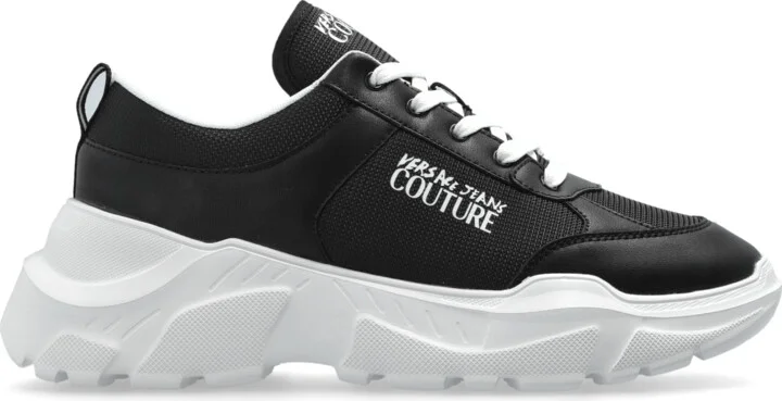 Sneakers With Printed Logo, , - Black