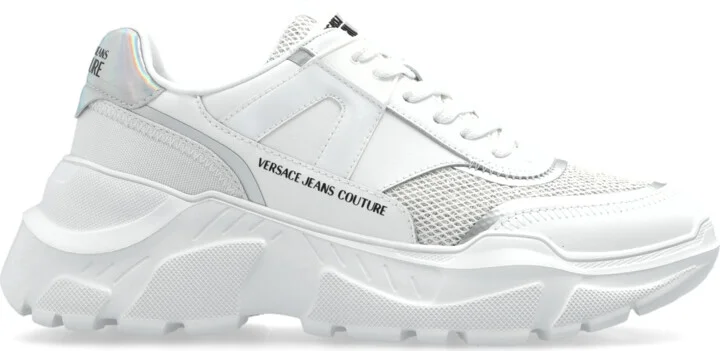 Sneakers With Shimmering Glitter, , - White