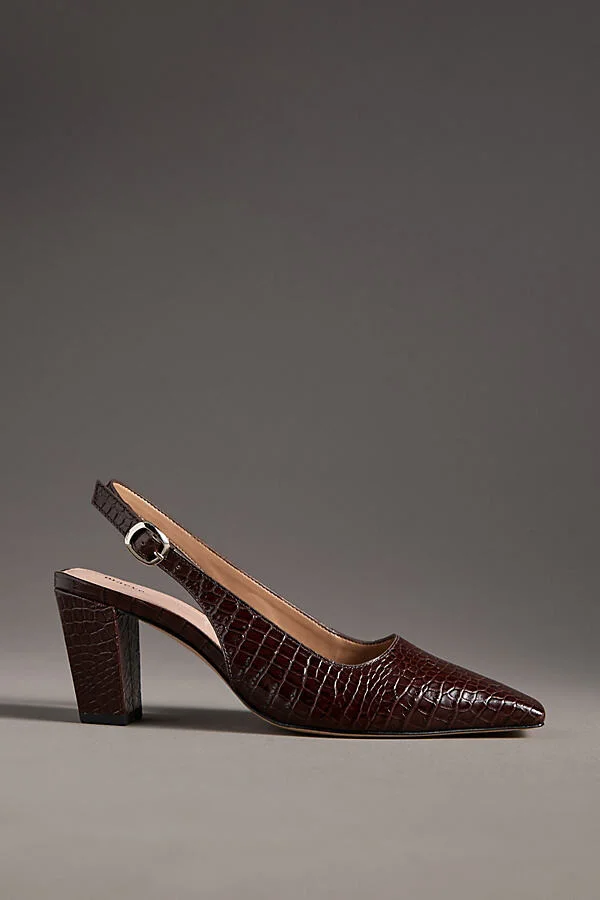 Snip-Toe Slingback Block Heels - Image 2