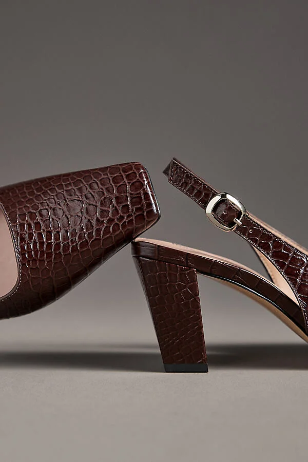 Snip-Toe Slingback Block Heels - Image 3