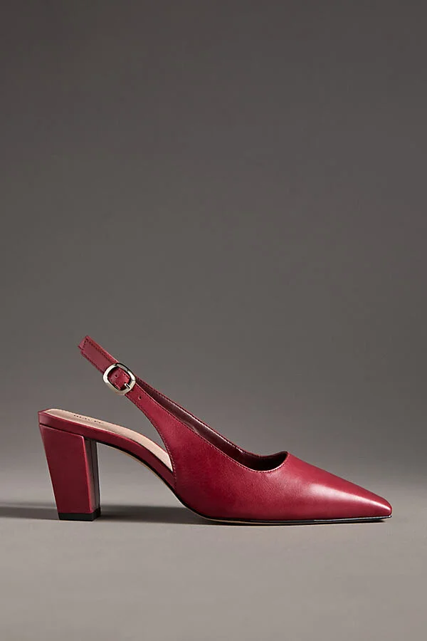 Snip-Toe Slingback Block Heels