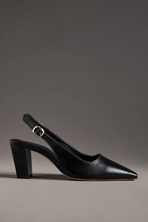 Snip-Toe Slingback Block Heels