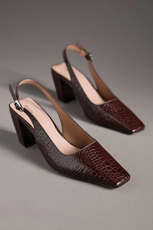 Snip-Toe Slingback Block Heels