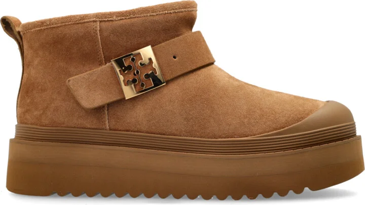 Snow Boots With Logo, , - Beige