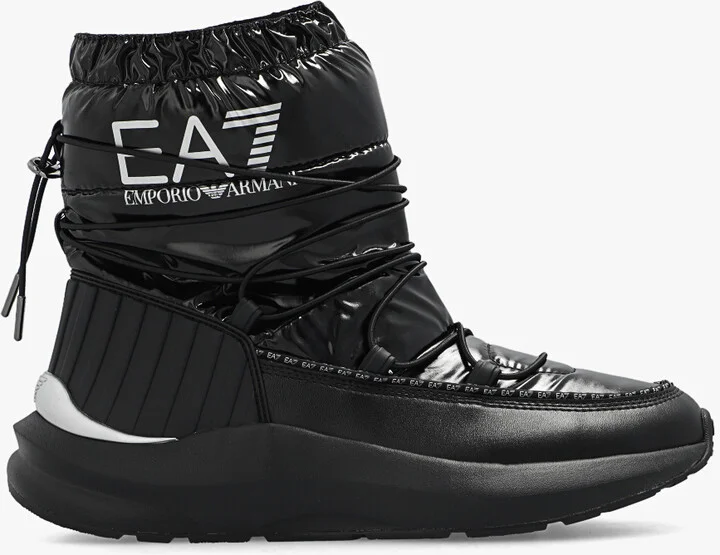 Snow Boots With Logo, , - Black