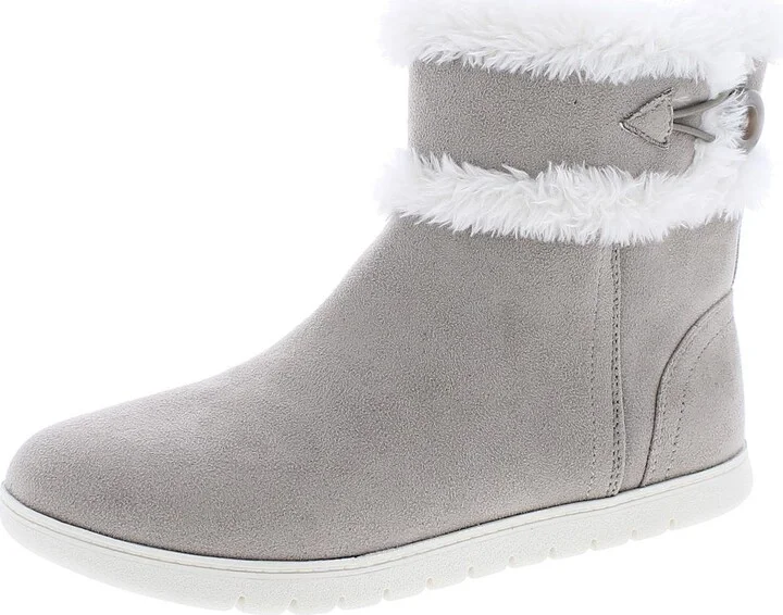Snowy2 Womens Faux Fur Slip On Winter Boots