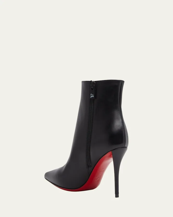 So Apostropha Leather Red Sole Stiletto Booties - Image 9
