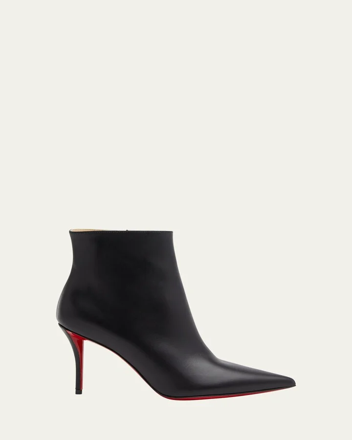 So Apostropha Leather Red Sole Stiletto Booties