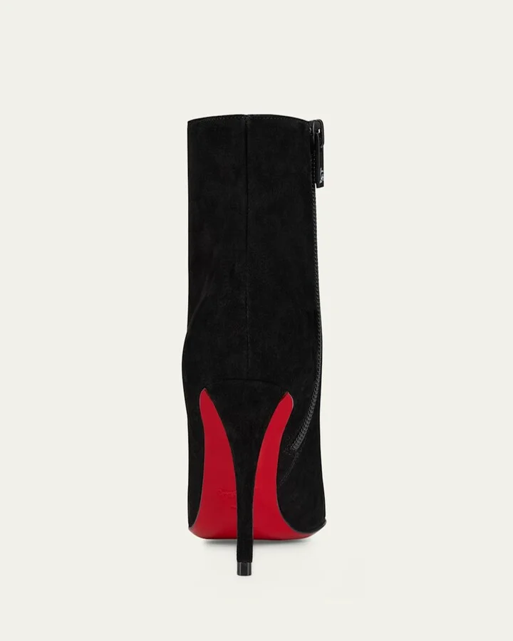 So Apostropha Suede Red Sole Stiletto Booties - Image 2