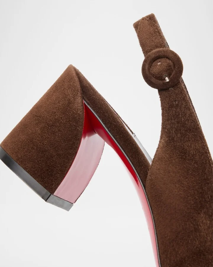 So Jane Suede Red Sole Slingback Pumps - Image 3