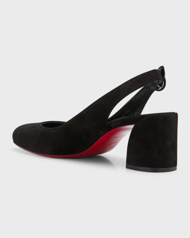 So Jane Suede Red Sole Slingback Pumps - Image 8