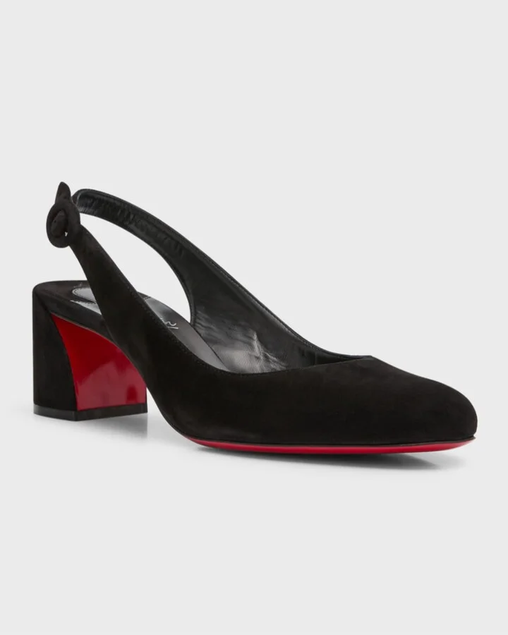 So Jane Suede Red Sole Slingback Pumps - Image 9