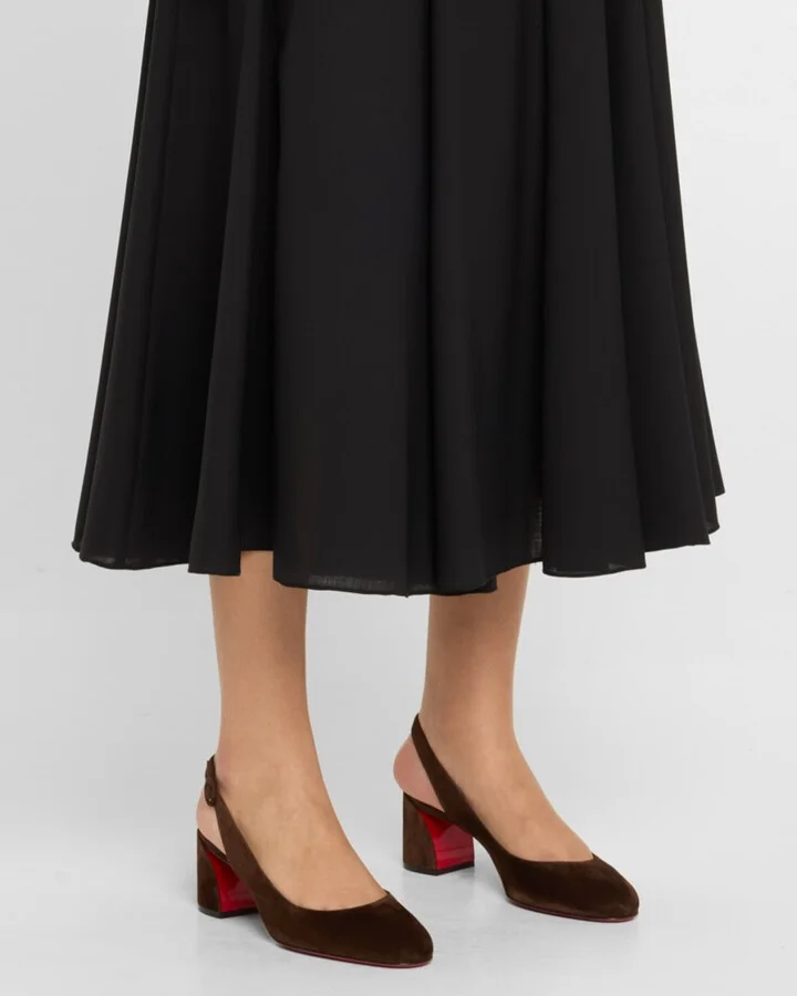 So Jane Suede Red Sole Slingback Pumps - Image 10