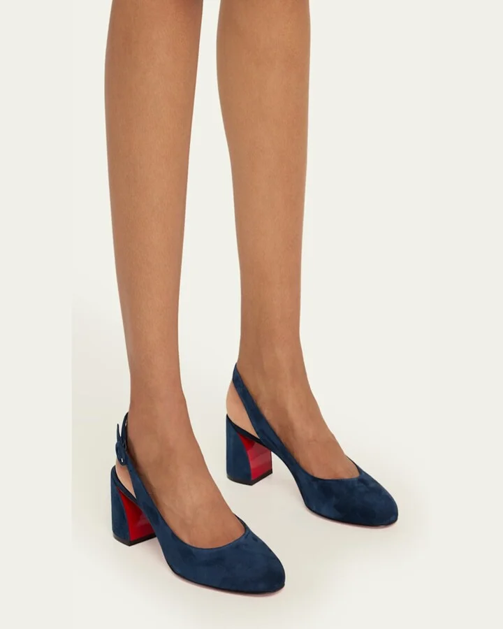 So Jane Suede Red Sole Slingback Pumps - Image 7