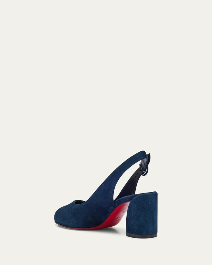 So Jane Suede Red Sole Slingback Pumps - Image 9
