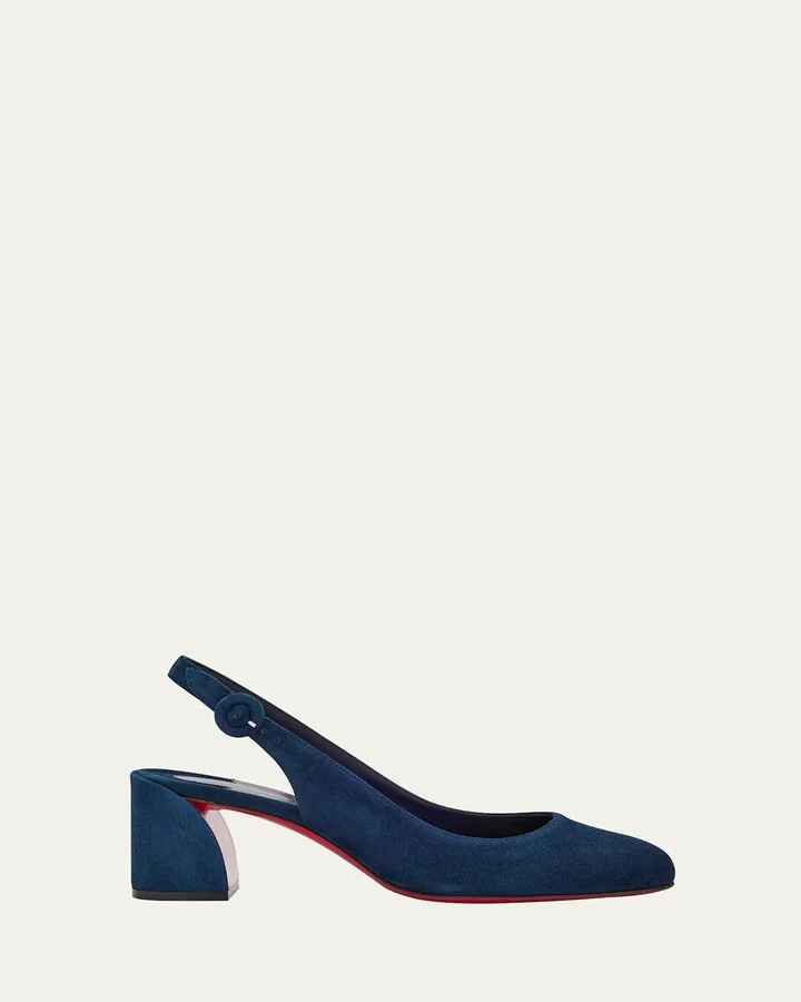 So Jane Suede Red Sole Slingback Pumps