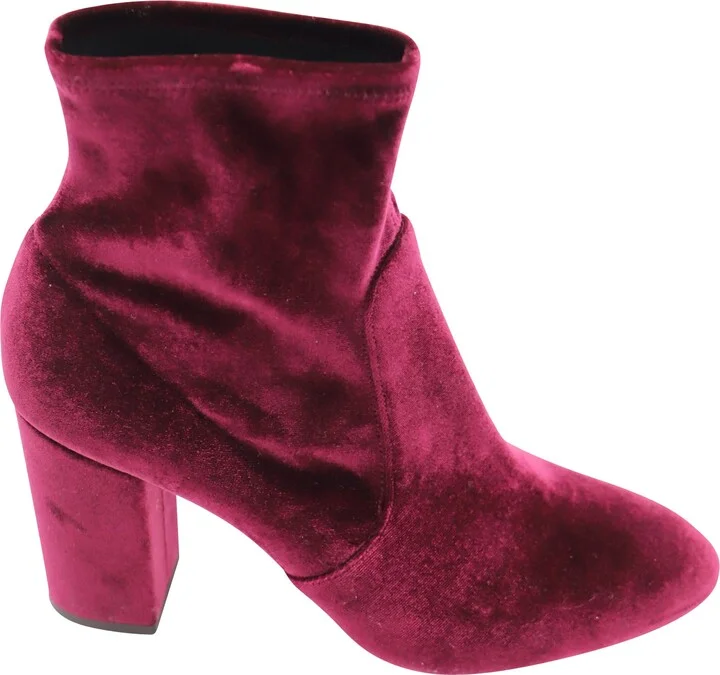 So Me 85 Ankle Boots in Burgundy Velvet