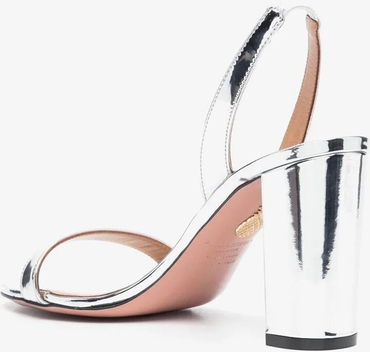 So Nude 85 Sandals in Metallic Leather - Image 2