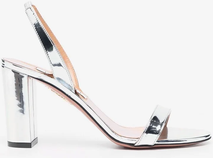So Nude 85 Sandals in Metallic Leather
