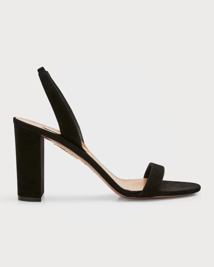 So Nude Block-Heel Halter Sandals