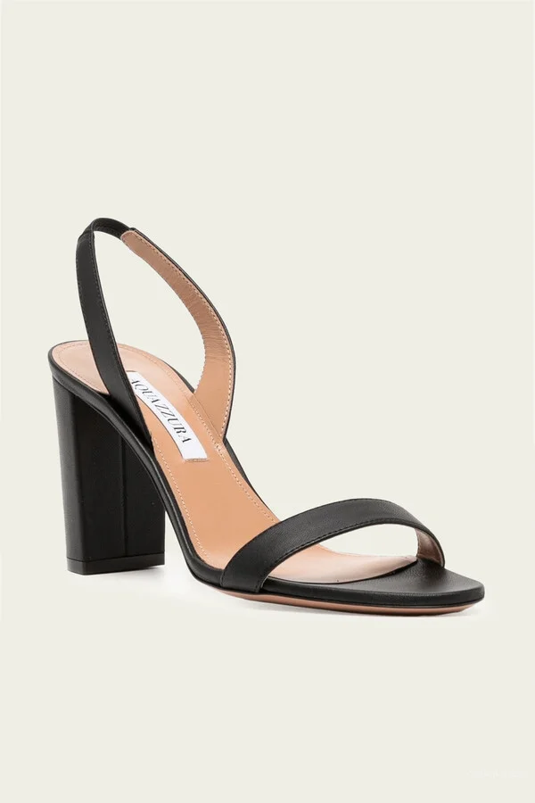 So Nude Block Nappa Sandal 85 in Black - Image 2