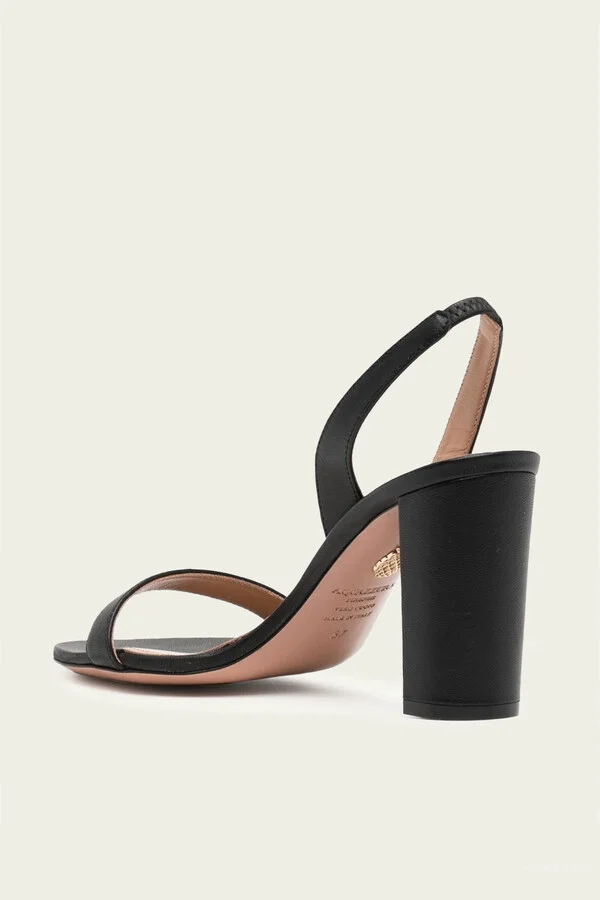 So Nude Block Nappa Sandal 85 in Black - Image 3