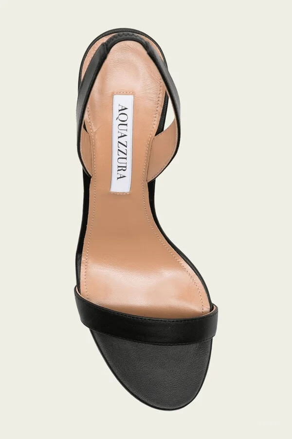 So Nude Block Nappa Sandal 85 in Black - Image 4