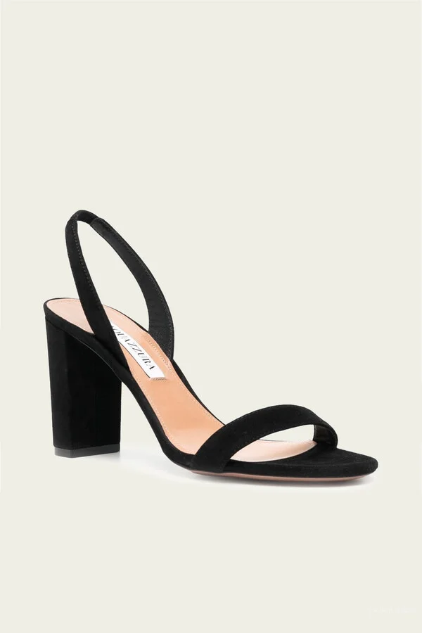 So Nude Block Suede Sandal 85 in Black - Image 2
